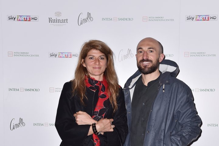 MILAN, ITALY - APRIL 11:  (R-L) Paolo Metaldi and Cristina Moro attend Save The Artistic Heritage - Vernissage Cocktail on April 11, 2018 in Milan, Italy.  (Photo by Jacopo Raule/Getty Images for Cinello) *** Local Caption *** Paolo Metaldi;Cristina Moro