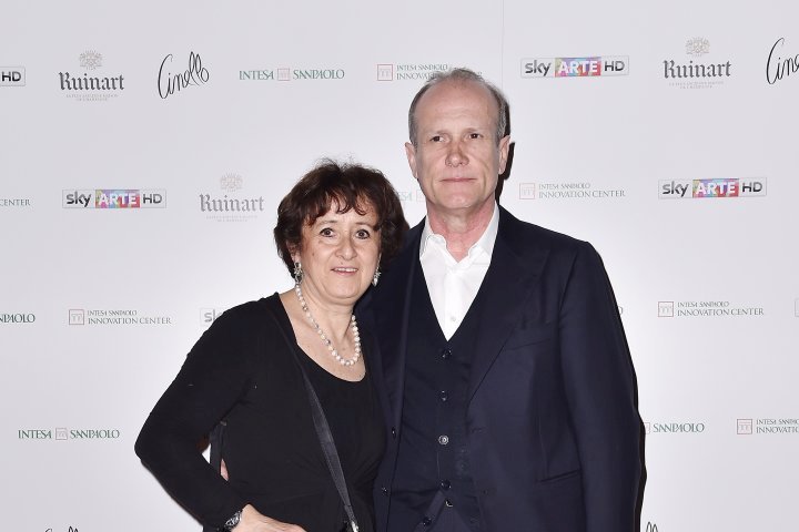 MILAN, ITALY - APRIL 11:  Luciana Albasi and Franco Losi attend Save The Artistic Heritage - Vernissage Cocktail on April 11, 2018 in Milan, Italy. 