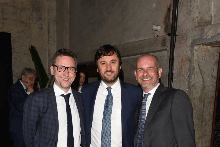 MILAN, ITALY - APRIL 11:  Alberto Losacco and guest attend Save The Artistic Heritage - Vernissage Cocktail on April 11, 2018 in Milan, Italy.  (Photo by Stefania M. D'Alessandro/Getty Images for Cinello) *** Local Caption *** Alberto Losacco