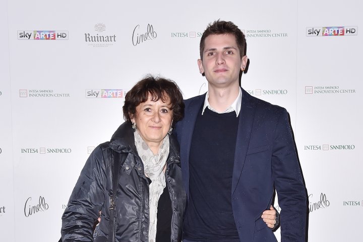 MILAN, ITALY - APRIL 11:  Umberto Losi and Luciana Albasi attend Save The Artistic Heritage - Vernissage Cocktail on April 11, 2018 in Milan, Italy. 