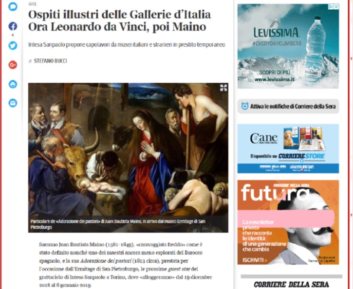 Ospiti illustri delle Gallerie d’Italia. Ora Leonardo da Vinci, poi Maino.