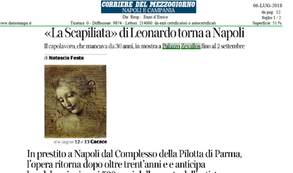 “La Scapiliata” di Leonardo torna a Napoli